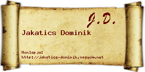 Jakatics Dominik névjegykártya