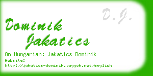 dominik jakatics business card